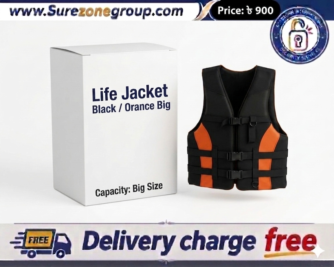 Life Jacket Black /Orange Big